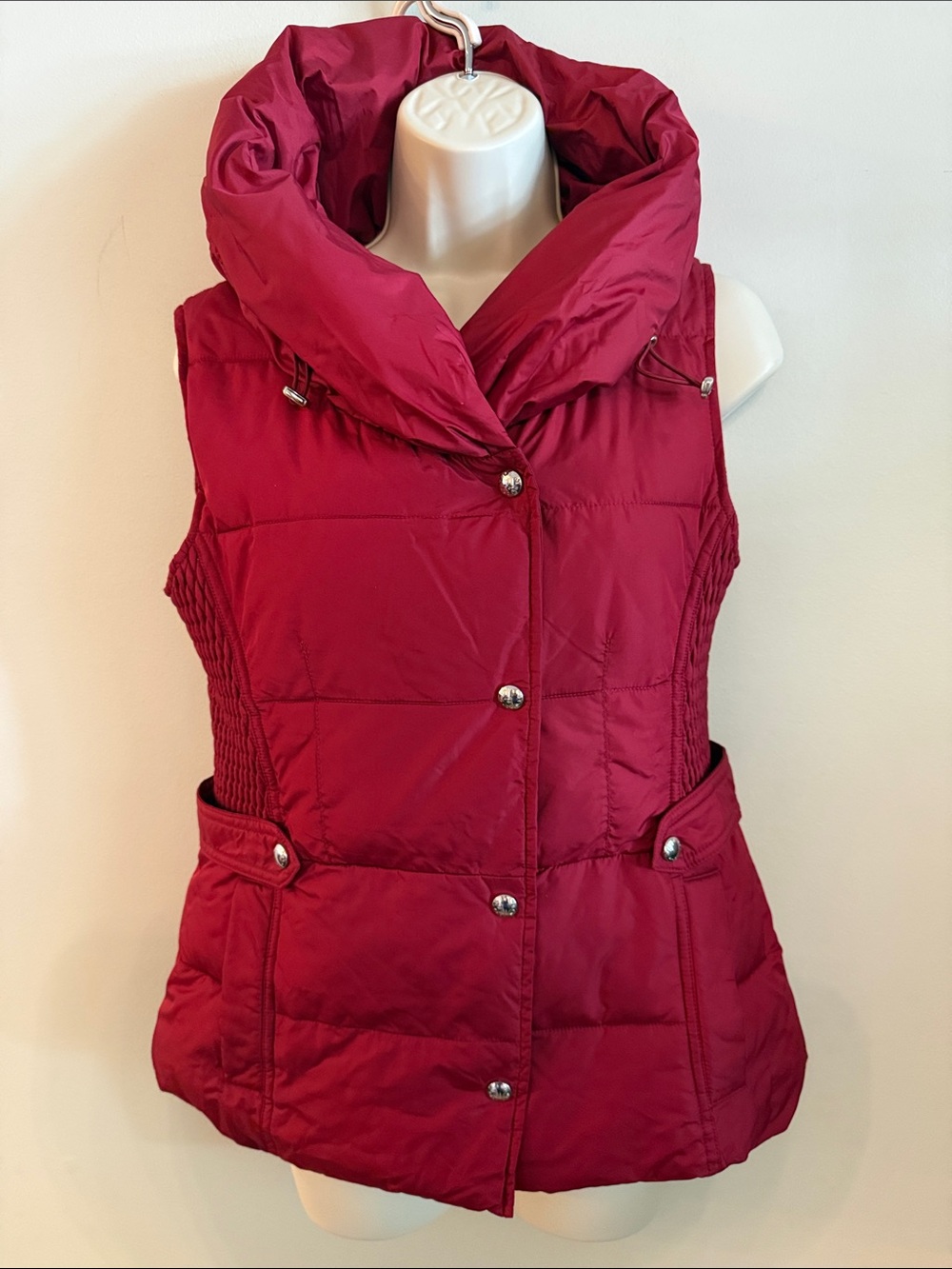 Marc New York Quilted Puffer Vest in Berry Red size small